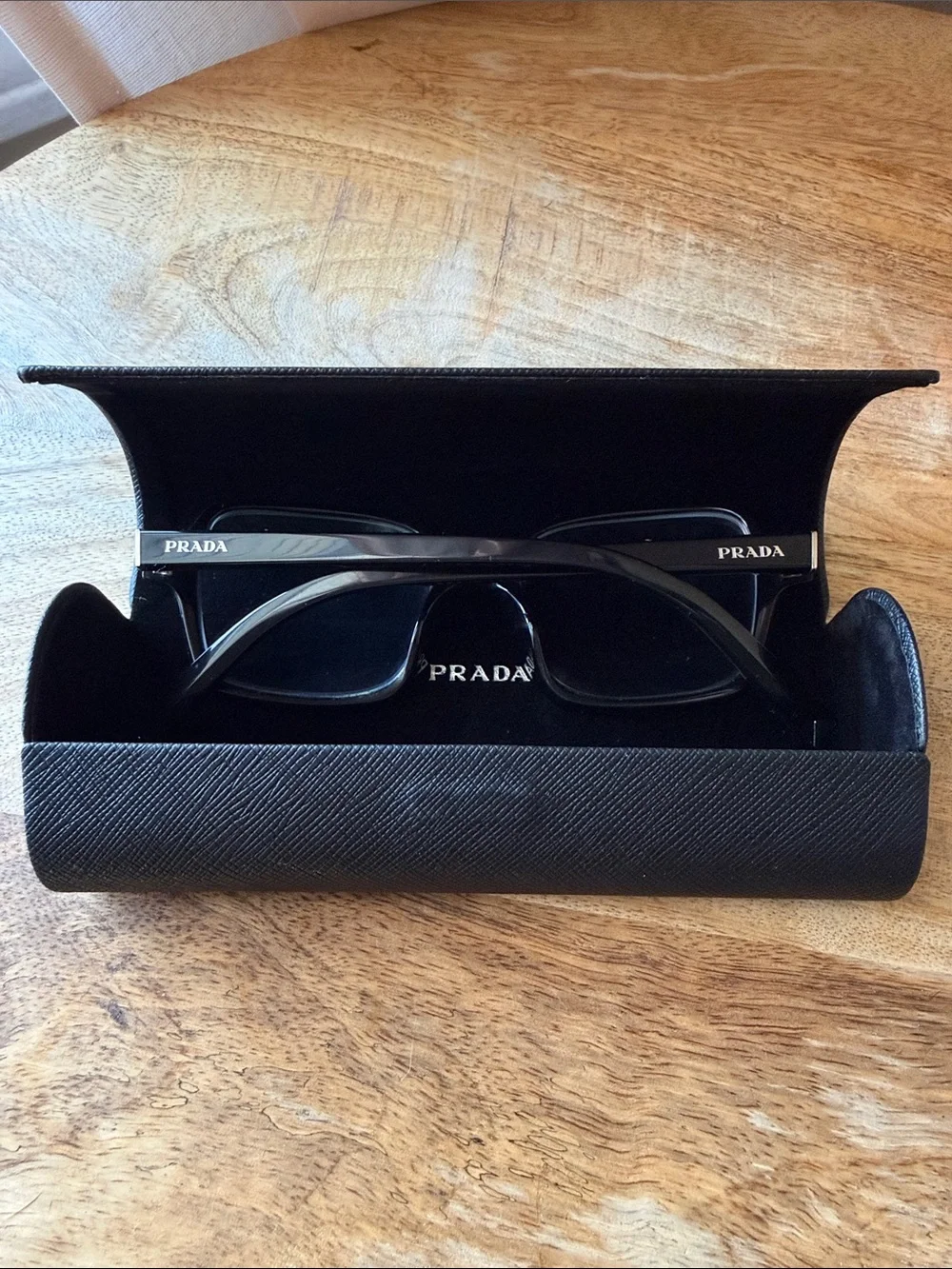 Prada Black Rectangular Women's Glasses with Logo Detailing
